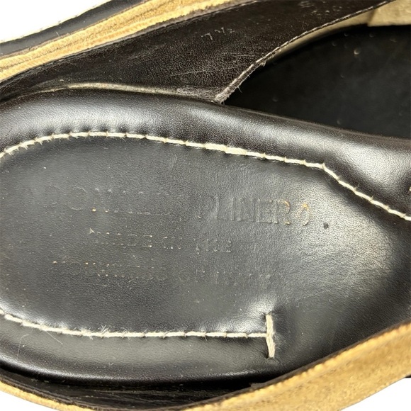 Donald Pliner Shula Wedge Sandals Beige Suede Size 7.5 Boho Contemporary - Picture 8 of 12